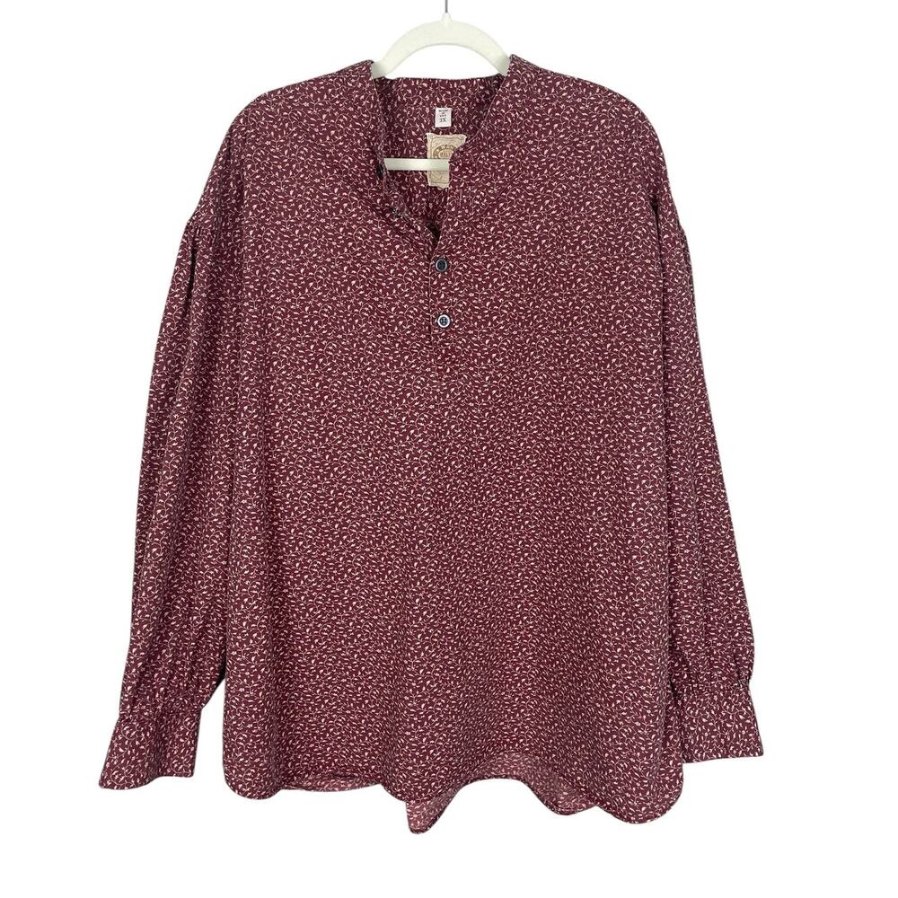 Vintage WAH Makers Womens Frontier Shirt Puff Sleeves Prairie Western Boho 3X